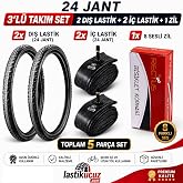 Servis 24X1.95 DIŞ LASTİK (THRONE) VE İ&Ccedil; LASTİĞİ Bisiklet Lastiği ve İ&ccedil; Lastik (2 ŞER ADET TAKIM) + 1 ADET 8 SESLİ BİSİKLET K