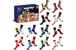 LALIEFFACELY Calendario Adviento Calcetines 2024, 24 Días de Navidad Cuenta Atrás Calendario Adviento Adultos Calendario de Adviento con 24 Piezas Calcetines Navidad para Mujeres Hombres Adolescentes
