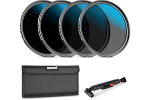 Neewer Juego de filtros de lente ND de 82 mm, ND16/ND32/ND64/ND1000, bolígrafo de limpieza de lentes, bolsa de filtro, kit de accesorios de filtro HD compatible con lentes de cámara Canon, Nikon, Sony