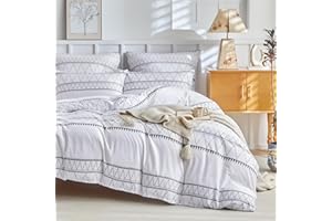 Tokokimo Funda Nórdica Cama 150, Funda Nórdica cama135, Funda Edredon 230x220, Bohemio Patrón Microfibra 3 Piezas Compuesto por 1 Funda Nordica 230x220 + 2 Fundas de Almohada 50x75, Blanco