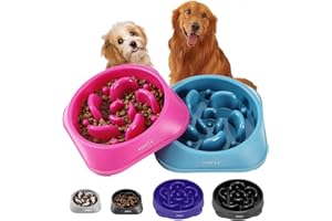 YINEYA 2 Unités Gamelle Anti Glouton Chien Chat, Accessoire pour Ralentir la Nourriture, Gamelle Anti Glouton Chien Grande Taille, Puzzle Labyrinthe pour Races Moyennes