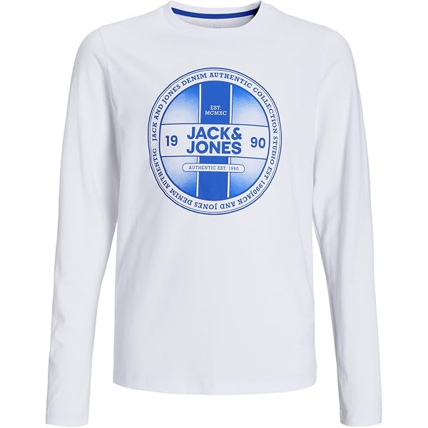 Maglietta Uomo JACK & JONES Jorskull Nature – Manica Lunga Girocollo Con Stampa – Taglio Regular