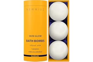 NEW MIUZ Natural Bath Bombs - Luxurious Fizzing Bubble Bath Gift for Dry Skin Hydration Moisturizing - Turmeric & Arnica Orange Essential Oil - Immerse Yourself in A Blissful Spa Bath Relaxation Stress Relief