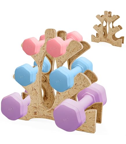 Support D'haltères En Bois Ibasenice - Design Compact Pour Salle De Sport à La Maison | 23x22.5x8.5 Cm