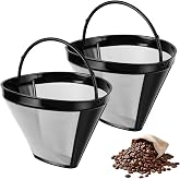 2 Pieces Reusable Filters for Permanent Coffee | Universal filter with handle for size 4, ideal for most coffee makers, durab