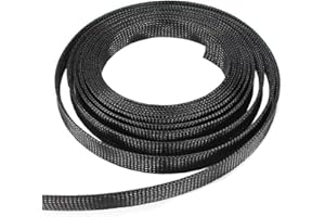 MOCNT 14mm Gaine Câble Tressée Extensible PET Manchon de Câble Fil Rangement Câble PET Cache Câble Souple Électriques Gestion Câble Flexible Protection Tube Tuyau 10 Mètres