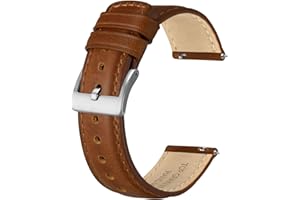 BISONSTRAP Bracelet de Montre en Cuir pour Homme et Femme, Cuir Huileux Pull-Up, Bracelets de Remplacement à Libération Rapide, Largeur 18mm 20mm 22mm