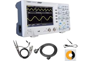 OWON SDS1102 7 pulgadas Super- Tipo económico Osciloscopio de almacenamiento digital, Osciloscopios de escritorio digital de 2 canales 100 MHZ Ancho de banda 1GS/s, Osciloscopios digitales
