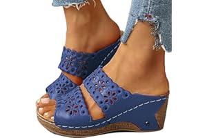 azaz Sandales Compensées Femme Mules Femmes À Bout Ouvert Chaussure Ete Sandales À Plateforme Épaisse À Talons Hauts Mules Chaussons Style Romain Femme Confort Chausson Antidérapantes Pas Cher