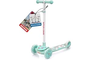 ‎METEOR meteor 3‑Rad Kinderroller mit LED Leuchträdern und Balance‑Lenkung – höhenverstellbarer Dreirad Kinder Scooter mit rutschfestem Trittbrett – sicherer Tretroller ab 3 Jahre