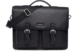 LEABAGS Sac à bandoulière pour hommes et femmes | Sac ordinateur portable en cuir véritable 15 pouces | Sac avec sangle d'épaule | Sac messager | Sac de travail | Sac d'enseignant