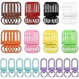50 Pcs Swivel Snap Hooks with Key Rings, Colorful Premium Metal Swivel Lobster Claw Clasps Snap Hooks Heavy Duty, Key Chain Clip Hooks with Key Rings for Keychain Lanyard Making, Purse Hardware