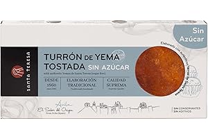 Santa Teresa - Turrón de Yema Tostada Sin Azúcar - El Tradicional Turrón Navideño de Yema ahora Sin Azúcar - 270g