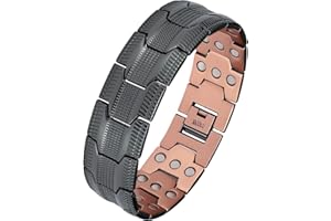 ‎JERACOL Jeracol Kupferarmband Herren, 3row Ultrastarke Magnete 99,99% massives kupfer armband männer verstellbare Größe und Schmuck-Geschenkbox