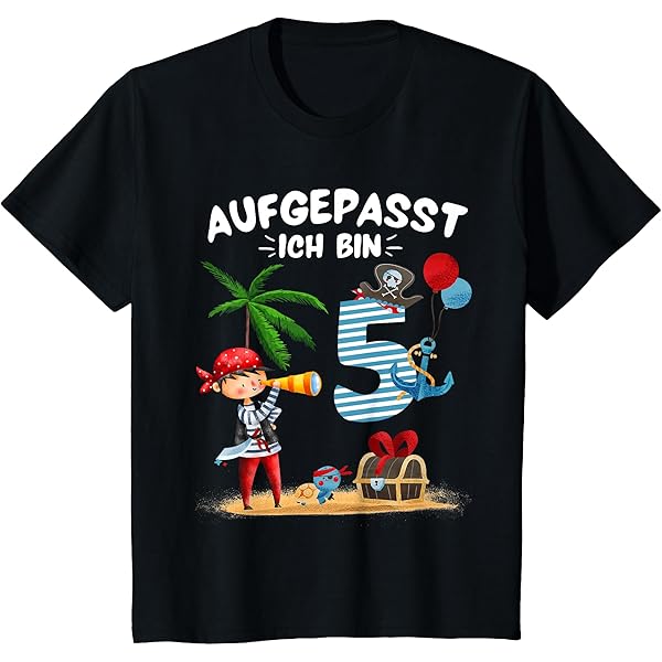 6. Geburtstag Piraten Shirt - 'Ich Bin Schon Sechs' Langarmshirt Für Kinder Premium Qualität