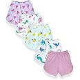 YUV Baby Girls Regular Fit Multicolor Cotton Shorts (Pack of 5) - 0 to 24 Months