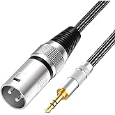 Tisino 3,5 mm auf XLR-Kabel, unsymmetrisch Mini-Klinkenstecker 3,5mm AUX auf XLR-Stecker Adapter-Mikrofonkabel - 0,5m