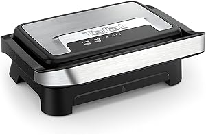 Tefal Gril et machine à panini, Plaques de cuisson antiadhésives, Nettoyage facile, Rangement facile, Inicio Compact, GC270D10