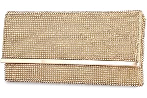 BAIGIO Pochette Donna Elegante Argento Strass Clutch Cerimonia Borsetta da Sera per Matrimonio Party Cocktail