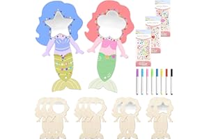SPHERETRON Meerjungfrau Deko Kindergeburtstag 12 Stück Meerjungfrau Basteln Meerjungfrauen Kindergeburtstags Kindergeburtstag Basteln Meerjungfrauen Bastelset Kindergeburtstags Mermaid Spiegel