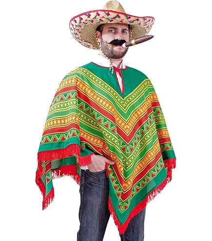 Poncho Mexicain Multicolore - Déguisement Adulte - Rue De La Fête