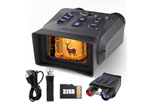 HITTYMOON Night Vision Glasses, 4K Night Vision Binoculars for Adults, High Power 3 Inch HD Night Vision Camera, Infrared Glasses for Camping Outdoor with TF Card