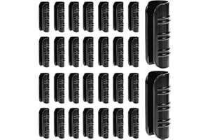 QWORK® 30 Pièces tuyau clips pour serre, pinces en film noir 25 mm, clips de fixation plastique, pour tuyaux en PVC de serre de jardin