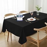 Utopia Kitchen Polyester Tablecloth 140 x 240 cm (Pack of 2, Black) Machine Washable Table Cover Ideal for Parties, Events, W