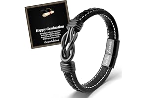VU100 Graduation Gifts for Him Graduation Bracelet Graduation Gift Ideas Class of 2024 Gifts Leather Bracelet for Men Inspirational Gifts for Friends Boy Men Son