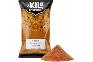 A Kilo Of Spices - Ground Cinnamon Cassia 1 Kg | Cassia Cinnamon Powder, Gently Dried and Ground, Aromatic & Flavorful Spice for Baking, Cooking, Beverages & Health Benefits | Vegan Cassia Bark Powder