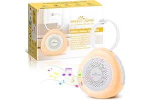 Easy@Home Mini-Gerät mit weißem Rauschen, für Babys, Erwachsene, Kinder, Schlaf, 30 beruhigende Geräusche, tragbare Maschine mit Nachtlicht, Timer, Memory-Funktion, entspannende Schlafmusik