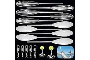 QingWing 25 Pièces Flotteurs de Pêche à la Truite, Bombarde Transparent Longues avec 5 Émerillons Triples et 10 Stoppeurs de Ligne en Deux Tailles, 6-20 g Flottants et Coulants, Accessoires de Pêche - 1