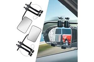 DAZZTIME Specchietti per Roulotte,Caravan Specchietti Laterali Aggiuntivi,Specchi Supplementari,Cinghie,Specchio del Rimorchio,Specchio di Traino Universale Regolabile,per Auto Motorhome.