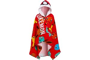 Pokemon handduk med huva 100 % bomull barn poncho pokeball Pikachu strandhandduk badhandduk simning omlott ombyte täckning