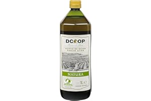 DCOOP Aceite de Oliva Virgen Extra - Ideal Para Cocinar, Botella PET Conserva las Propiedades del Producto, Cultivo sostenible, Natura, 1 Litro