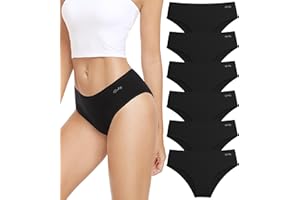 anqier Unterhosen Damen, 6er Pack Baumwolle Panties Atmungsaktiv Slips Damen Bequeme Hipster Frauen Unterwäsche