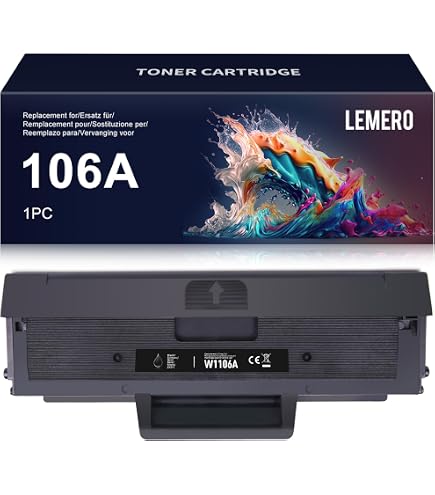 Yowell 106A Toner Compatibile Con HP Laser 107w, 135wg, 137fnw – 2 Cartucce Nere Con Chip, 1000 Pagine L'una