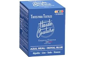 HAUTE COUTURE - Tinte para Ropa y Textil Azul - 350g - Azul Real - Tinte Textil Todo en uno - Listo Para Teñir Ropa y Tejidos