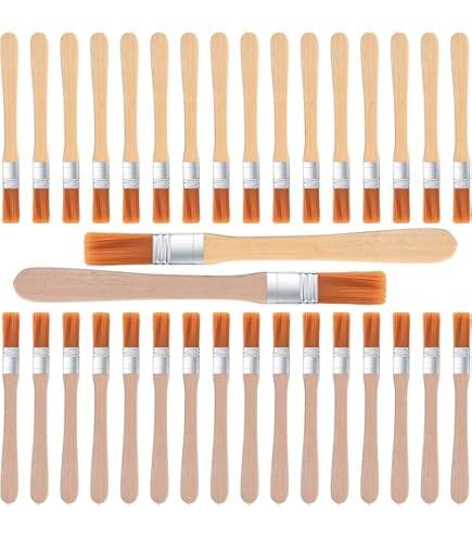 40 PCS Durable Nylon Paint Brushes 13 X 1.5cm, Flat Bristle Paint Brush Set, Small Paint Brushes, For Cleaning, DIY, Decorating