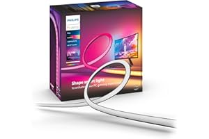 Philips Hue White and Color, Lightstrip Hue Play gradient PC pour écran 24-27 pouces, synchronisation de la lumière avec le jeu avec Hue Sync, fonctionne avec Alexa, Google Assistant et Apple Homekit