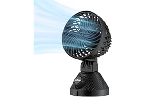 UNBON Ventilatore da Tavolo USB Oscillante, Ventilatore USB Potente con Velocità Continua, Piccolo Ventilatore da Scrivania Silenzioso con Batteria Ricaricabile Portatile per Casa Ufficio Viaggio