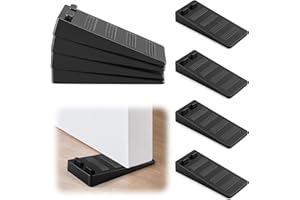 Foydream 8 Piezas Topes para Puertas, 4 x 9 x 1,5 CM Negro Cuña Puerta de Goma para Suelo, Retenedor Puerta Apilable Tope Puerta Suelo Antideslizante, Sujeta Puertas Suelos para Uso Interior Exterior