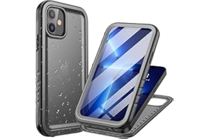 Cozycase Etui do iPhone 12/12 Pro Wodoszczelne, Odporny na Upadki z 2m,Przeciwpyłowe Wojskowy Ochrony Zanurzenie Pływanie Nurkowanie Sporty Wodne Przygoda Pancerne Z Ochroną Kamery Wygaszacza Ekranu