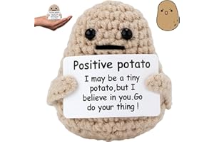 FMKLDENA Mini Lustige Positive Kartoffel, 7.5 cm Positive Kartoffel Puppe, Niedliche Wolle Strickpuppe Kartoffel, Kartoffel Spielzeug, für Geburtstagsgeschenke Party Dekoration Ermutigung