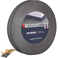 HOLZBRINK Weichsockelleiste selbstklebend, Dunkelgrau, Knickleiste aus PVC, 18x18mm, 5 Meter