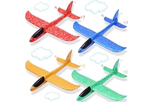 HATFRYF Foam Gliders Plane For Kids, 4 Pcs Large Airplane Toy Polystyrene Aeroplane Toys Flying Gliders, Manual,EEP,Inertia and Durable Suitable for Family Outdoor Sport