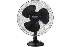 Taurus – Ventilador sobremesa Greco 16 Elegance | 45W | 3 Velocidades | 3 Aspas | 40cm | Sistema oscilación | Inclinación Regulable | Rejilla extraíble | Negro