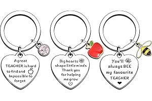 JMIMO Teacher Gifts Thank You Teacher Gifts for Women Appreciation Keyring Present(3 PCS)
