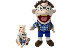 MANOLYEE Jeffy Puppet Plush Toy Doll - Jeffy Puppet Soft Plush Toy, House Hand Puppet,Mischievous Funny Puppets Toy With Working Mouth,Hand Puppet For House For Halloween