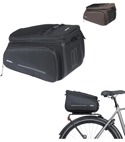 fahrrad lenkertaschen mit klicksystem basil Move Lenkertasche KF - 7-8L - Wasserabweisend Tasche Farben:Blackberry | Frame: Steel Blue Mountainbike Zubehör Black Diamond Damen Progression